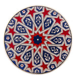 Turkish Trivet Hot Pot Dish Holder Tabletop Kitchen Counter Round Non Slip Heat Resistant Ceramic Ottoman Hand Crafted Scratch Proof 7 Inch